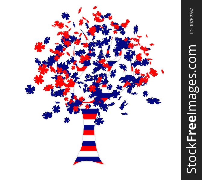 Russian flag in a form of tree. Russian flag in a form of tree