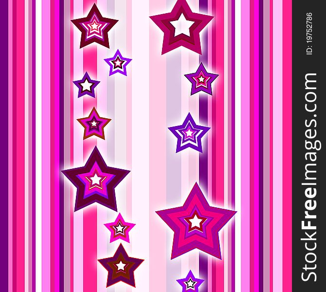 Stars on a background of colorful stripes. Stars on a background of colorful stripes