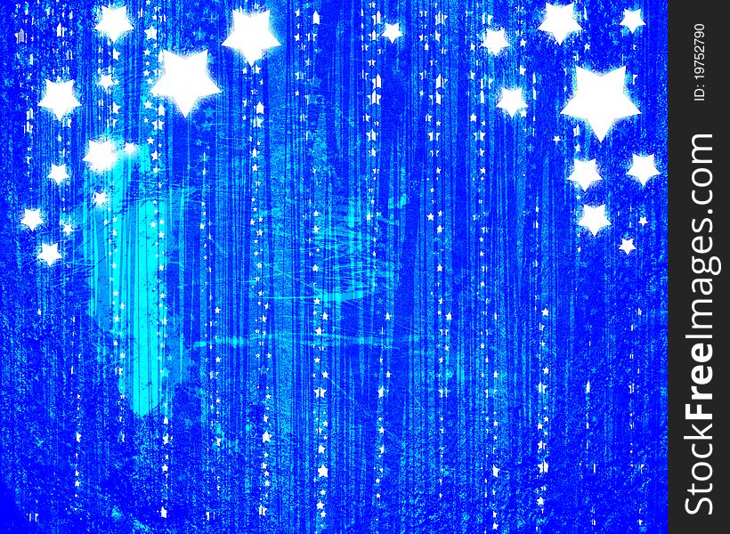 Stars on a blue grunge background