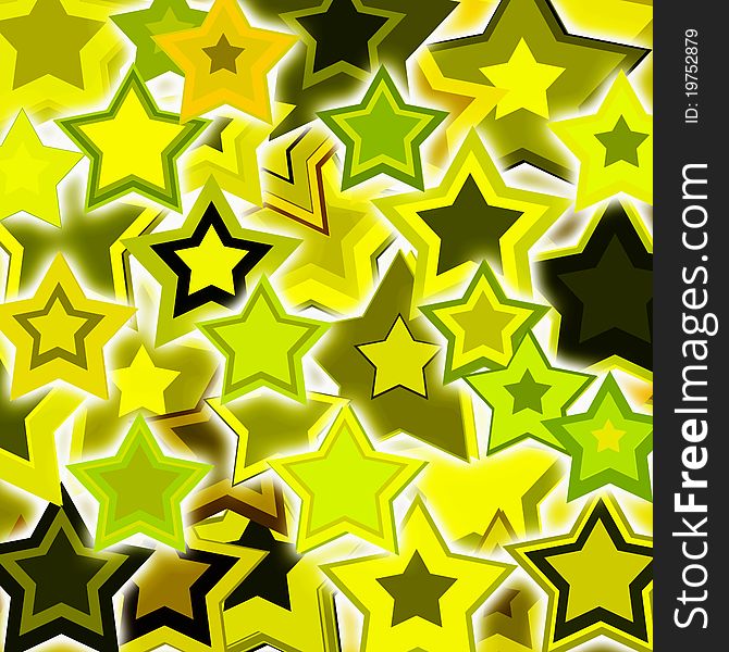 Background of yellow glowing stars