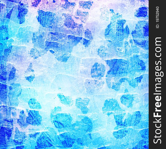 Blue grunge background with spots and print
