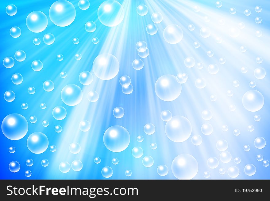 Abstract blue bubble light background