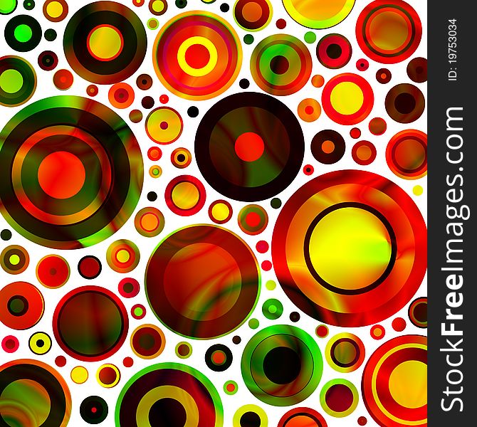 Abstract colorful circles on a white background