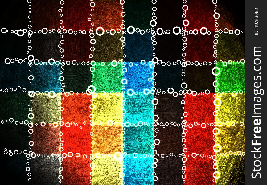 Abstract colorful grunge checkered background