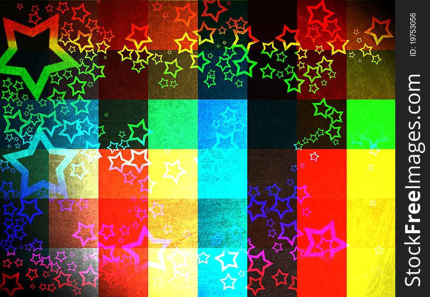 Colorful Grunge Checkered Background