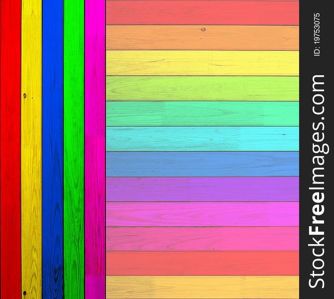 Colorful wood planks