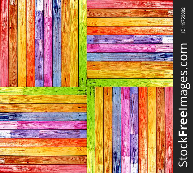 Colorful wood planks