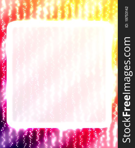 Glowing frame on a light abstract background