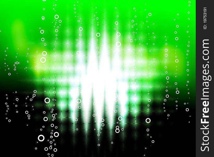 Green zigzag  blast with bubbles