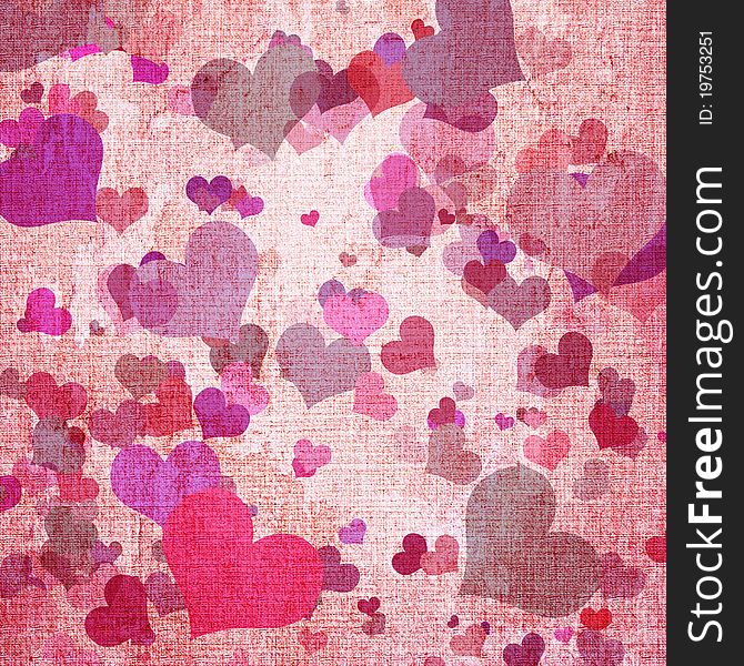 Canvas Texture With Hearts