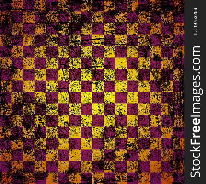 Dark abstract grunge chessboard background