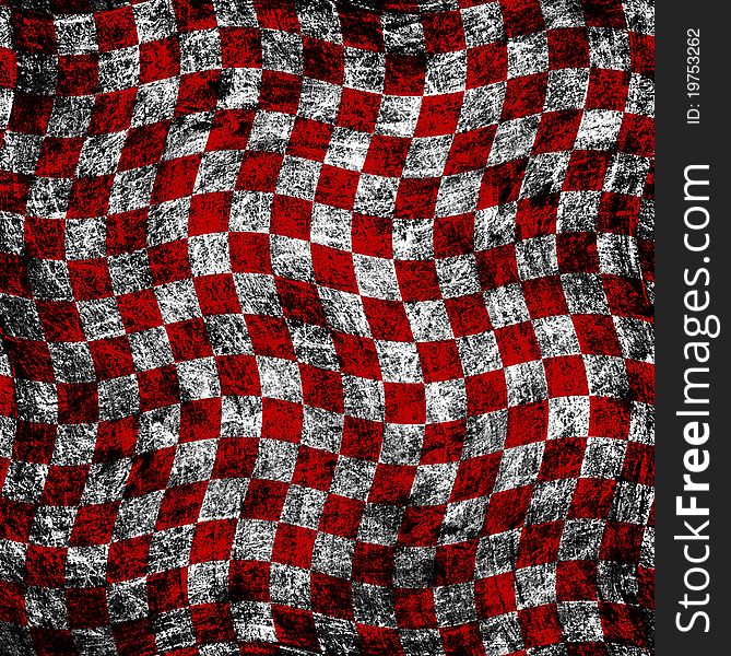 Red grunge on a twirl chessboard background. Red grunge on a twirl chessboard background