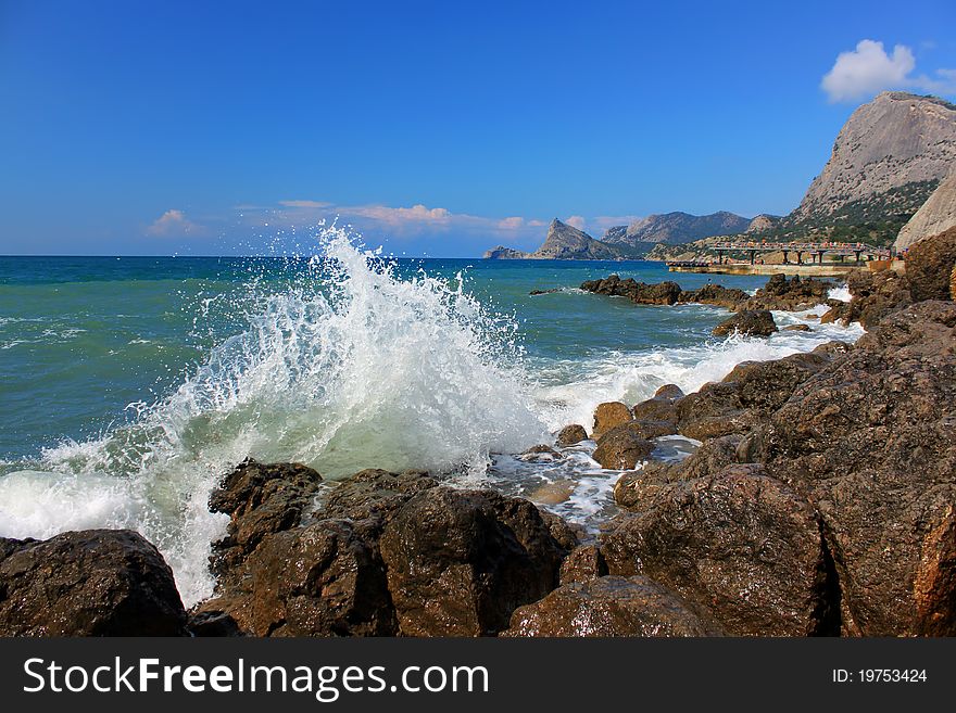 Stormy day at the shore of a tropical sea. Stormy day at the shore of a tropical sea