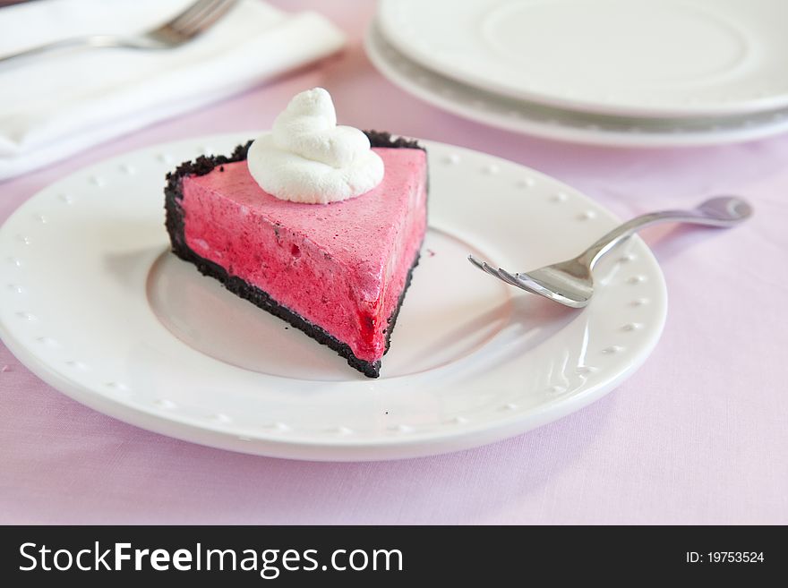 A cold and creamy treat perfect for summer frozen raspberry pie