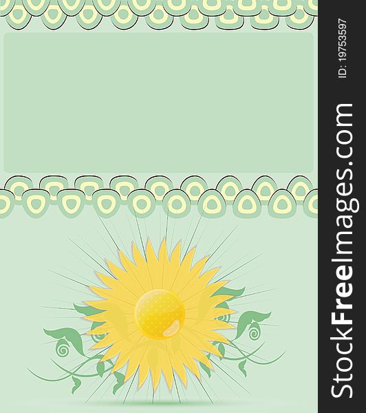 Retro looking poster with sunflower. Retro looking poster with sunflower