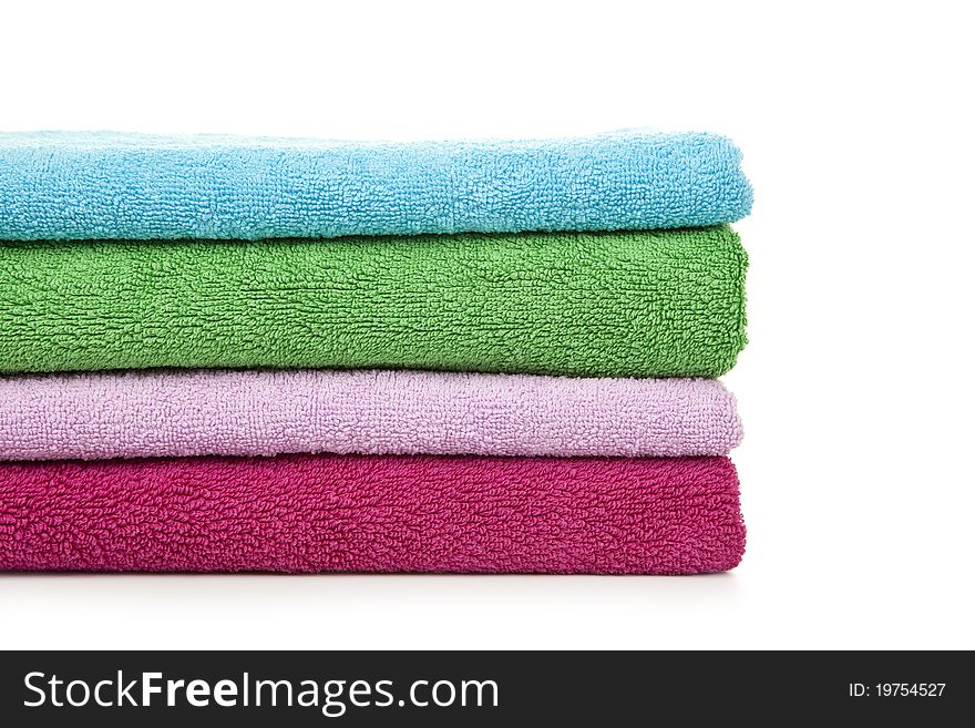 Colorful Towels on white background