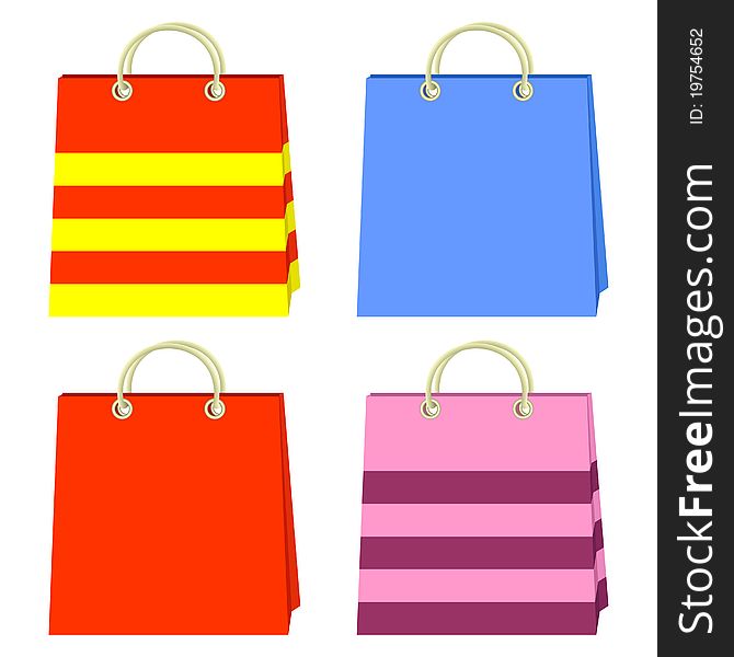 Color shopping bags on a white background. Color shopping bags on a white background.