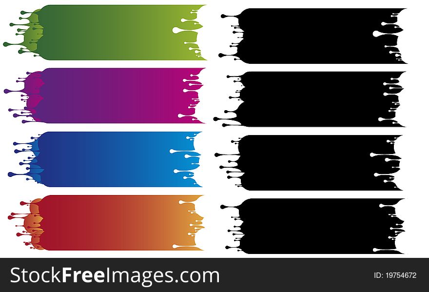 Colorful horizontal splash banners