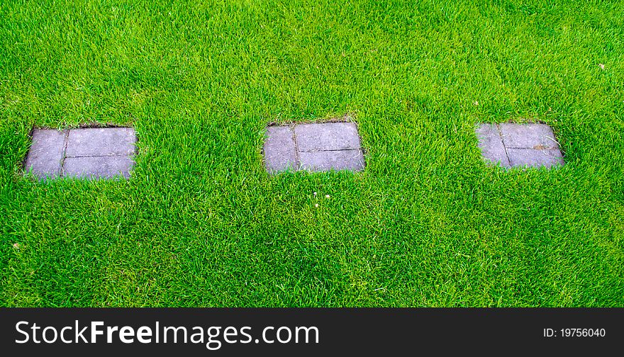 Footpath on a green grass. Footpath on a green grass