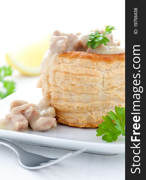 Vol au vent with ragout fin