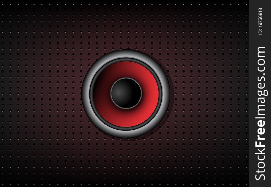 Music background with red speaker