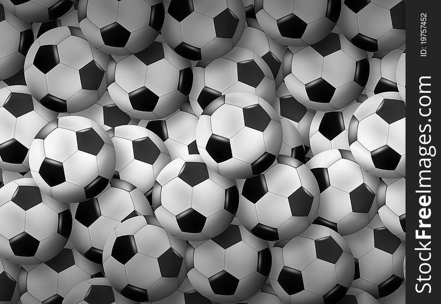 Abstract Soccer background with soccer balls