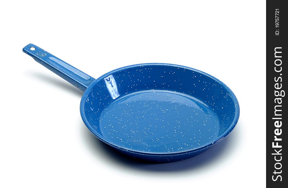 Antique Blue speckled cowboy frying pan