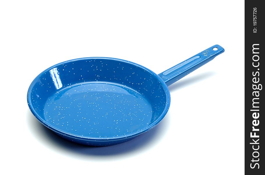 Antique Blue Speckled Cowboy Frying Pan