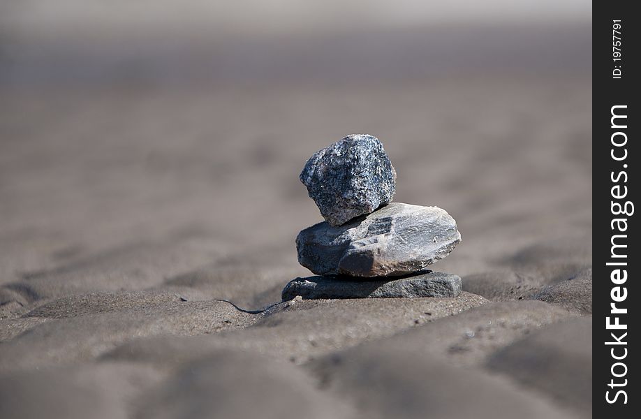 Stone on the sand close