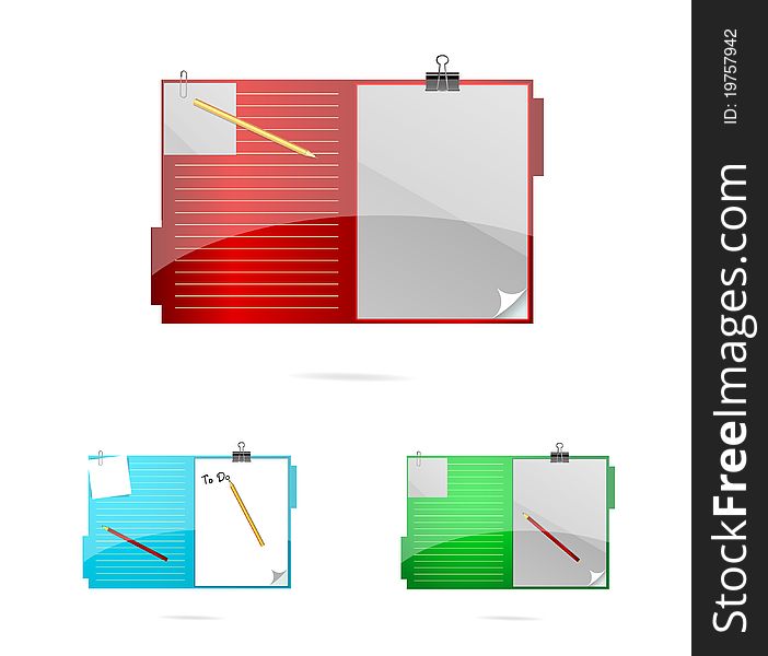 Colored And Glass Office Folders Set