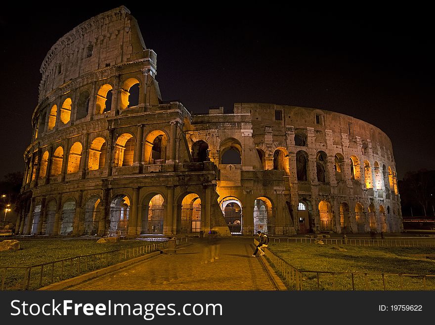 Centre of Rome Italy january summer night. Centre of Rome Italy january summer night
