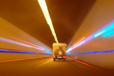 Mobile Home Driving Through The Tunnel Royalty Free Stock Photo Mobile Home Driving Through The Tunnel Royalty Free Stock Photo