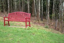 Red Park Bench Royalty Free Stock Images