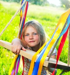 Young Girl On Swing Stock Photo Young Girl On Swing Stock Photo