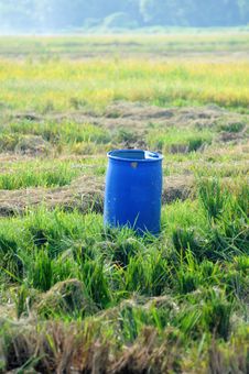 Blue Tank In The Middle Of Paddy Field Stock Images Blue Tank In The Middle Of Paddy Field Stock Images