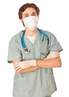 Attractive Young Doctor In A Mask Royalty Free Stock Photography Attractive Young Doctor In A Mask Royalty Free Stock Photography