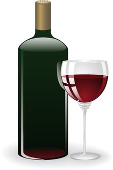 Glass And A Bottle Of Wine Stock Photos Glass And A Bottle Of Wine Stock Photos