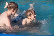 Two Boys In Water Stock Image Two Boys In Water Stock Image
