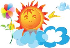 The Sun With Bird Stock Photography The Sun With Bird Stock Photography