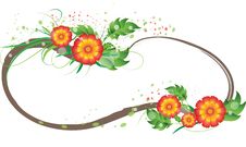 Red-orange Flowers Frame Stock Image Red-orange Flowers Frame Stock Image