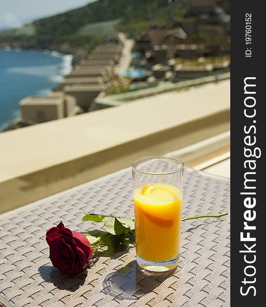 Morning in luxury resort on mediterranean shore. Crete