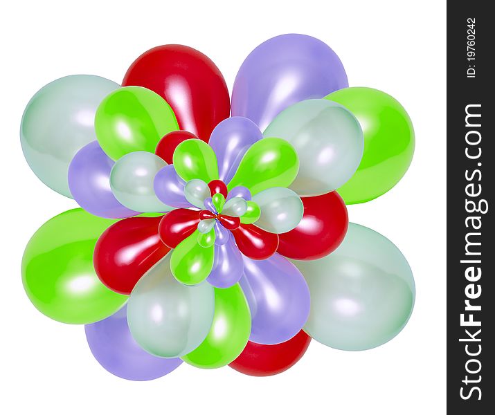Colorful balloons on a white background