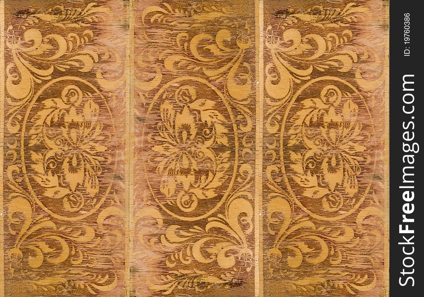 Vintage patterns on wooden background