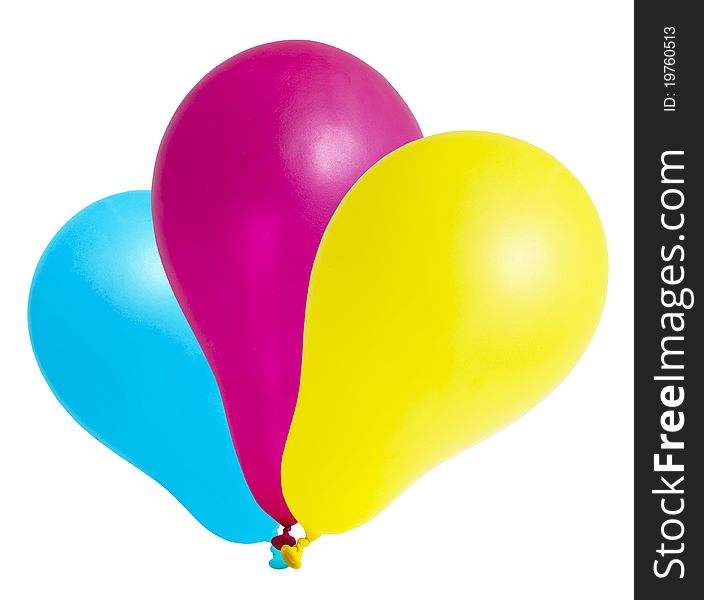 Colorful balloons on a white background