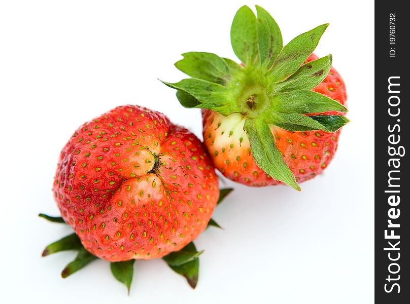 Fresh strawberry on the white background