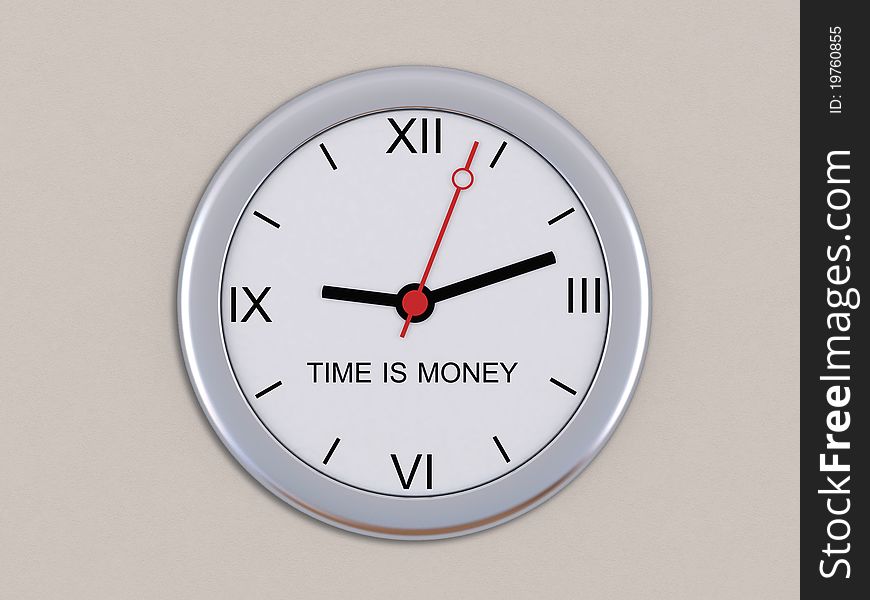 Wall Clock With The Inscription Time Is Money