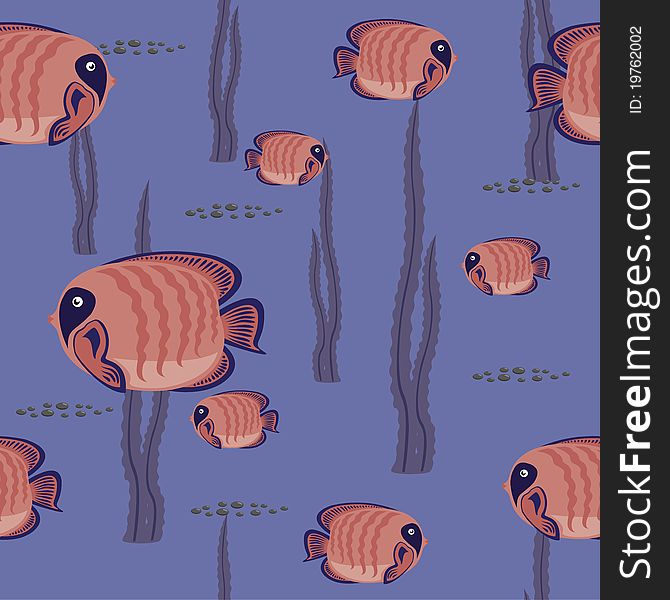 Seamless Pattern Red Fish