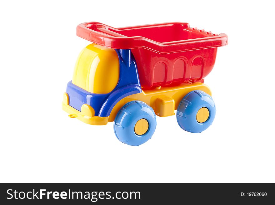 Big Colorful Toy Truck on a white background. Big Colorful Toy Truck on a white background