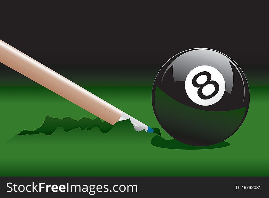 Accident during the drawing of playing billiards. Accident during the drawing of playing billiards