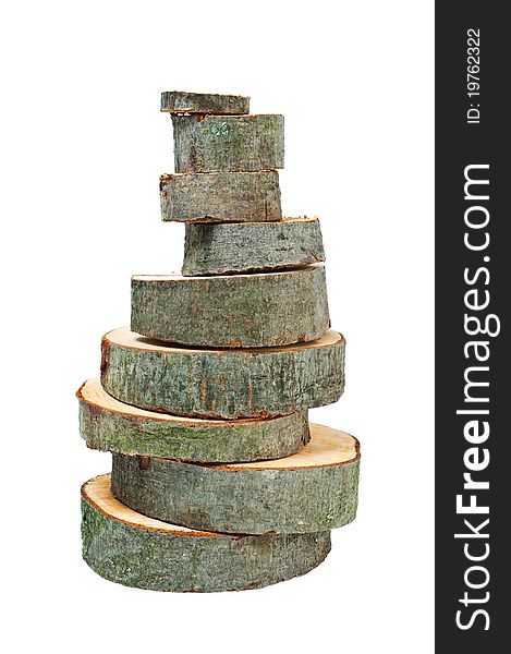 Stacked Wooden Cross Sections